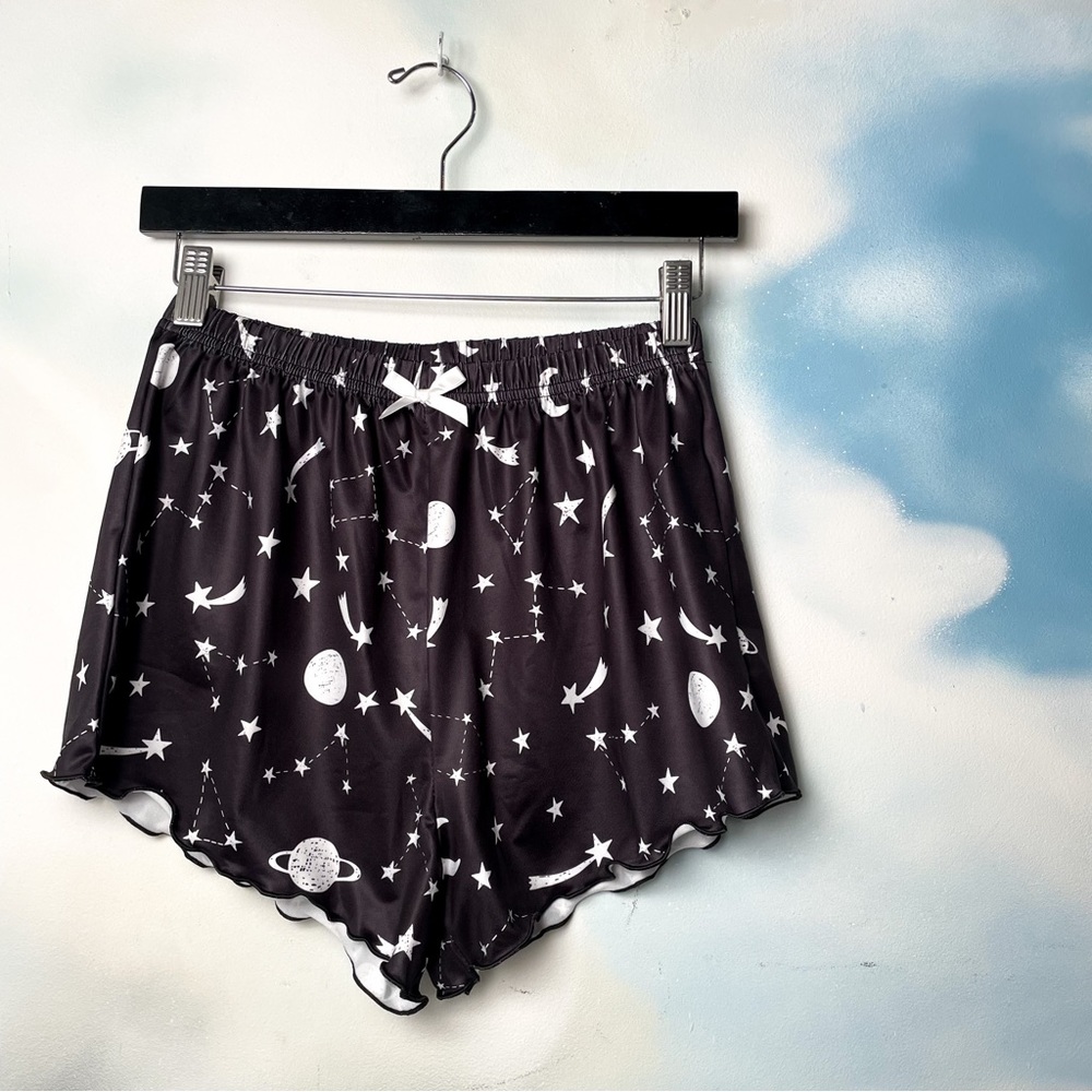 Moon and stars pajama shorts